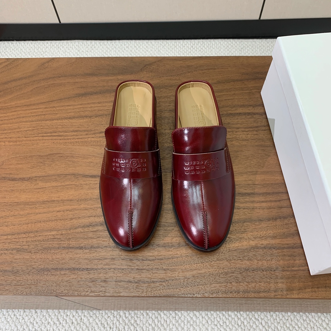Maison Margiela Women's Leather Mules - Burgundy, Timeless Style 3 i1756859669 8339 0