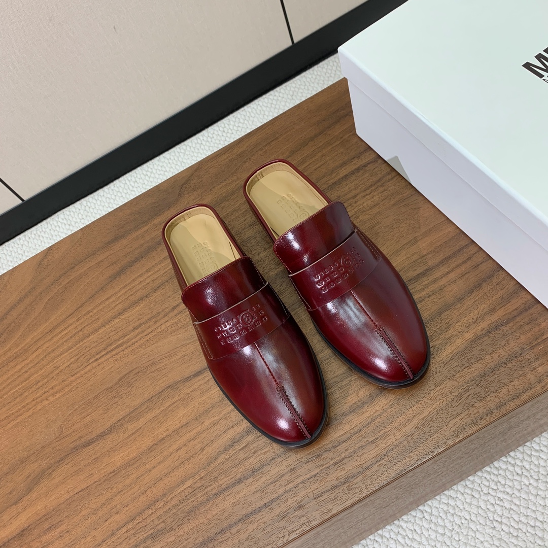 Maison Margiela Women's Leather Mules - Burgundy, Timeless Style 4 i1756859669 8568 0