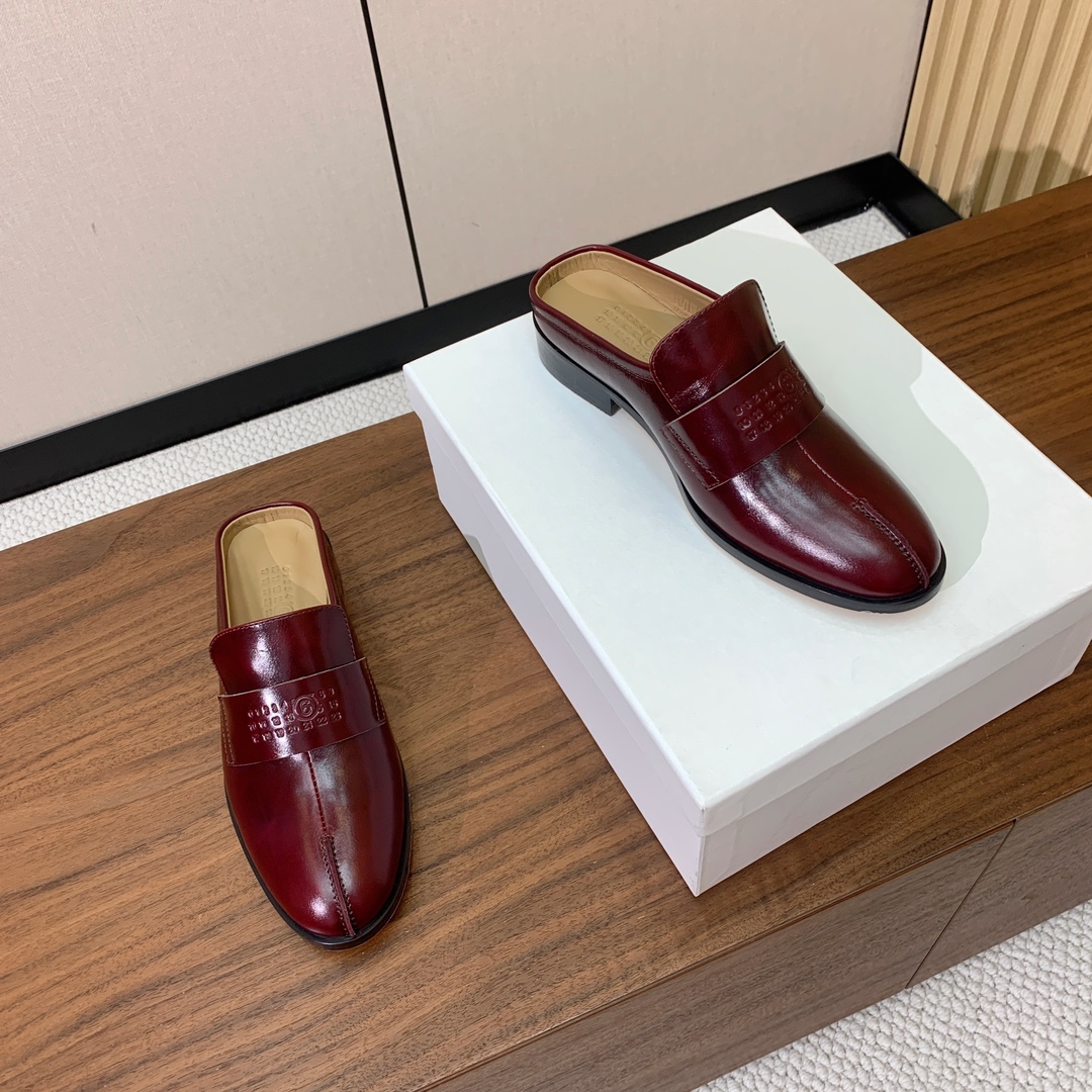 Maison Margiela Women's Leather Mules - Burgundy, Timeless Style 6 i1756859669 9081 0
