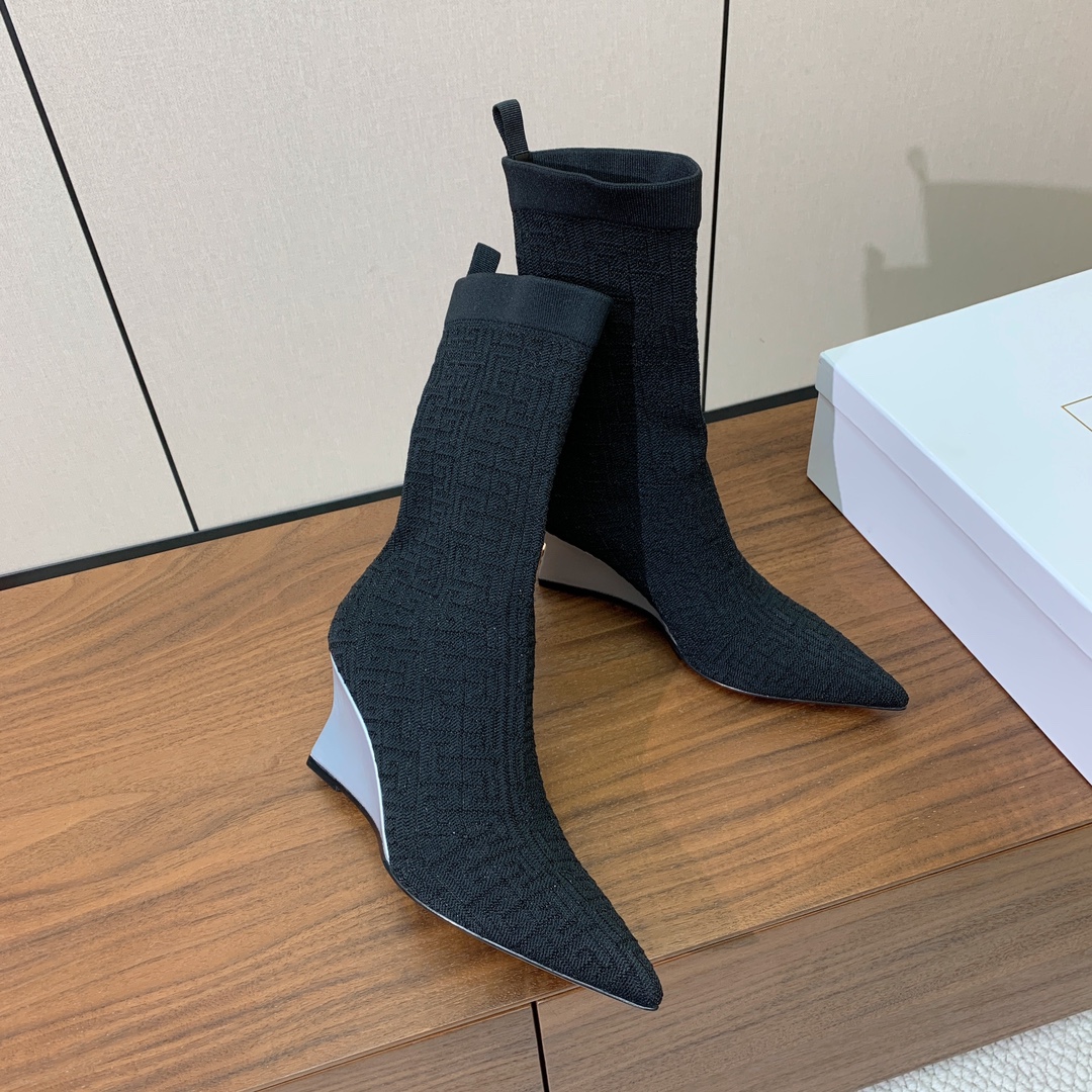 【Balmai*】针织弹力短靴！海外订购原版，1:1完美复刻！材质：原版定制飞织鞋面，牛皮垫脚，真皮大底