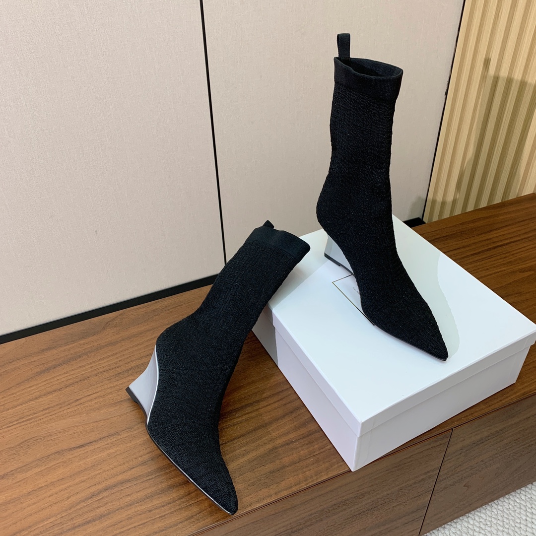 【Balmai*】针织弹力短靴！海外订购原版，1:1完美复刻！材质：原版定制飞织鞋面，牛皮垫脚，真皮大底