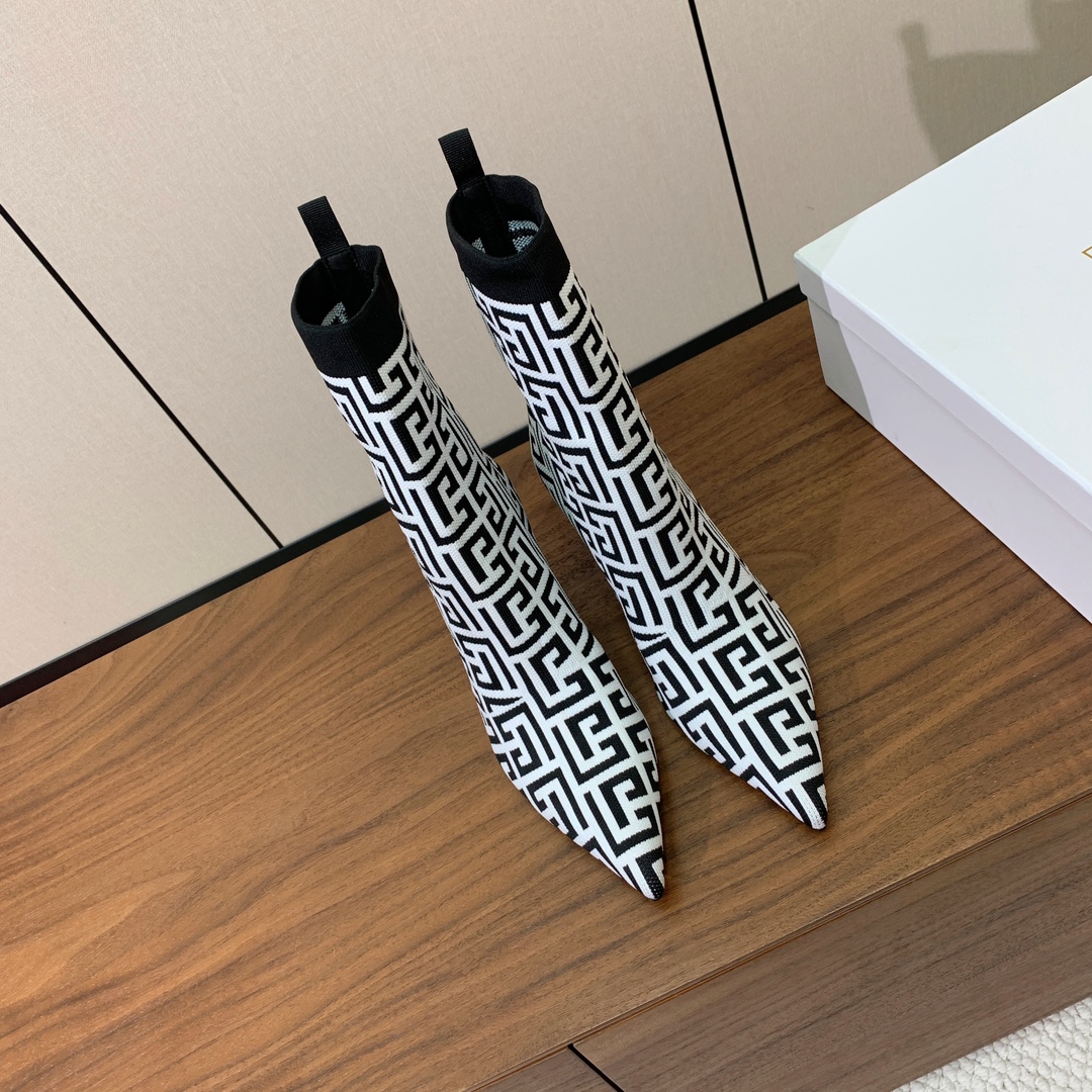 【Balmai*】针织弹力短靴！海外订购原版，1:1完美复刻！材质：原版定制飞织鞋面，牛皮垫脚，真皮大底