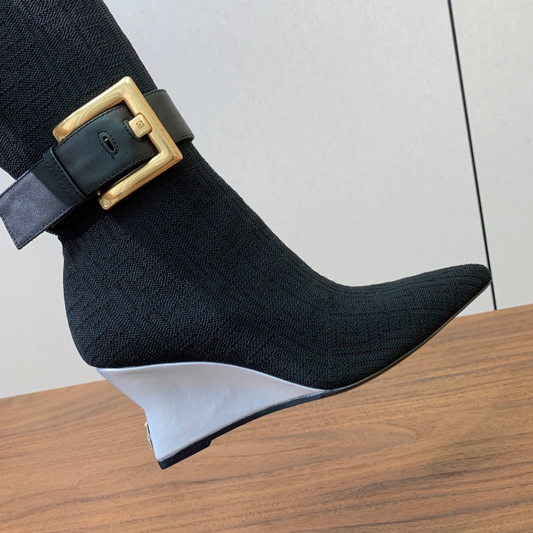 【Balmai*】针织弹力长靴！海外订购原版，1:1完美复刻！材质：原版定制飞织鞋面，牛皮垫脚，真皮大底