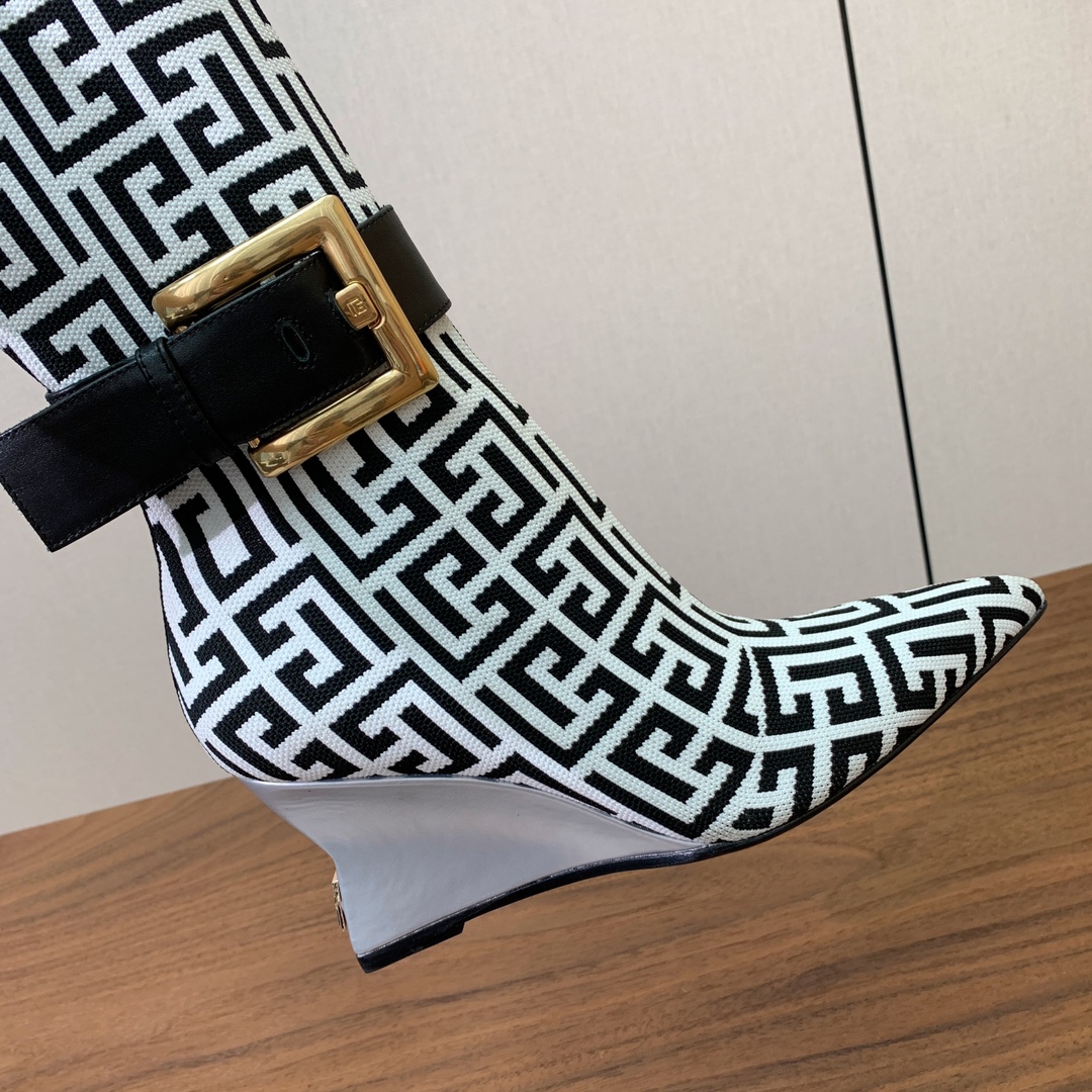 【Balmai*】针织弹力长靴！海外订购原版，1:1完美复刻！材质：原版定制飞织鞋面，牛皮垫脚，真皮大底