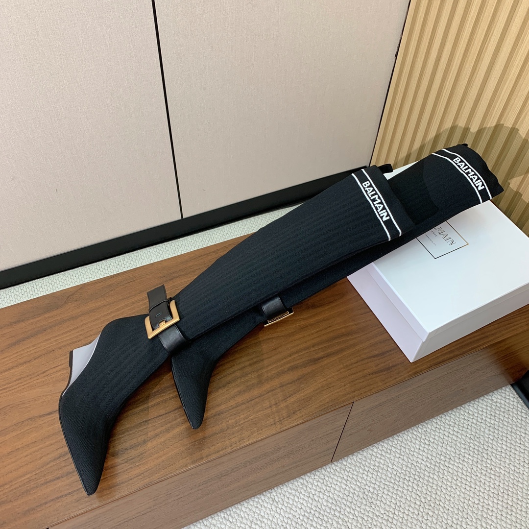 【Balmai*】针织弹力长靴！海外订购原版，1:1完美复刻！材质：原版定制飞织鞋面，牛皮垫脚，真皮大底
