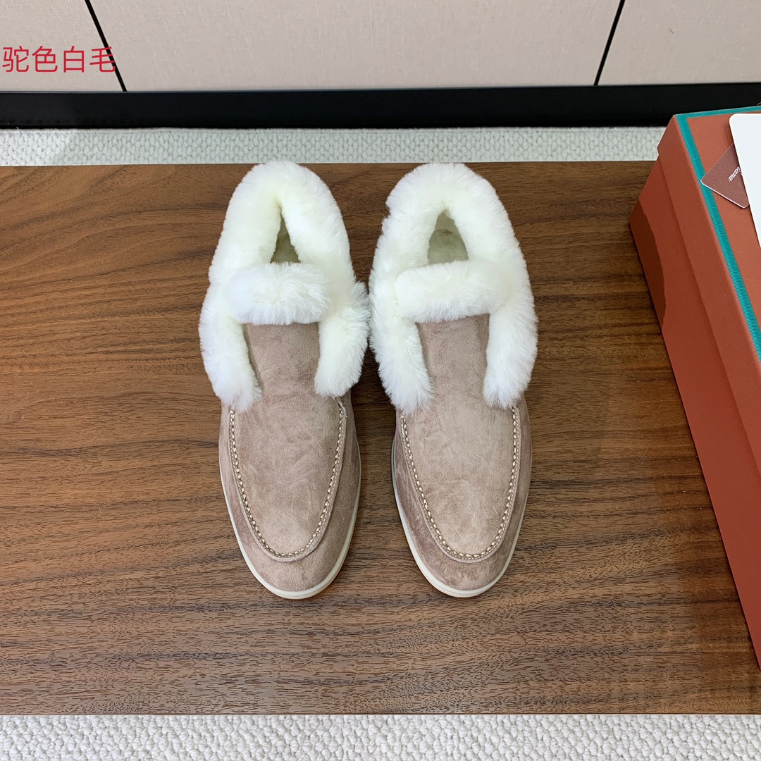 【Loro Piana】高帮毛里乐福鞋。意大利顶级羊绒复古优雅低调奢华。时尚性与皮料实用性同样兼具依然全