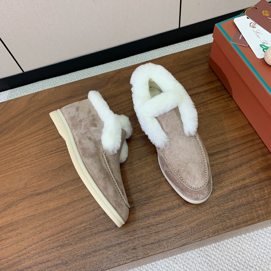 【Loro Piana】高帮毛里乐福鞋。意大利顶级羊绒复古优雅低调奢华。时尚性与皮料实用性同样兼具依然全
