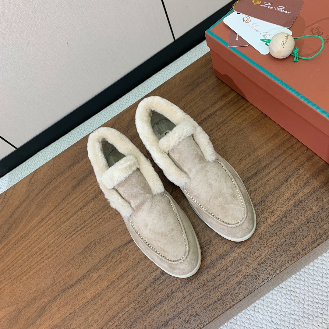 【Loro Piana】高帮毛里乐福鞋。意大利顶级羊绒复古优雅低调奢华。时尚性与皮料实用性同样兼具依然全