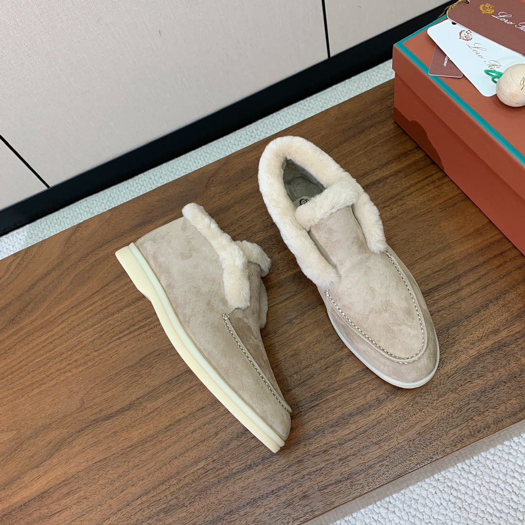 【Loro Piana】高帮毛里乐福鞋。意大利顶级羊绒复古优雅低调奢华。时尚性与皮料实用性同样兼具依然全