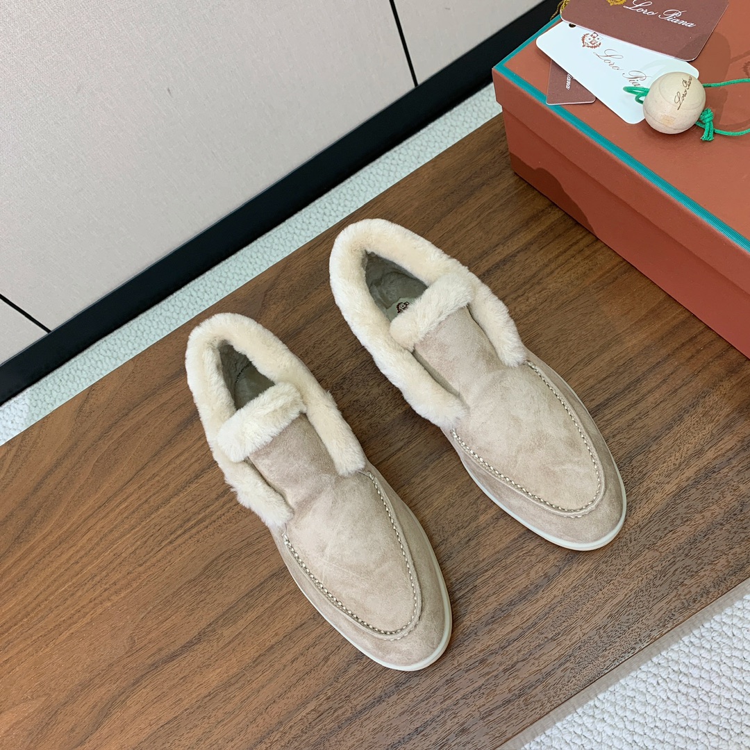 【Loro Piana】高帮毛里乐福鞋。意大利顶级羊绒复古优雅低调奢华。时尚性与皮料实用性同样兼具依然全