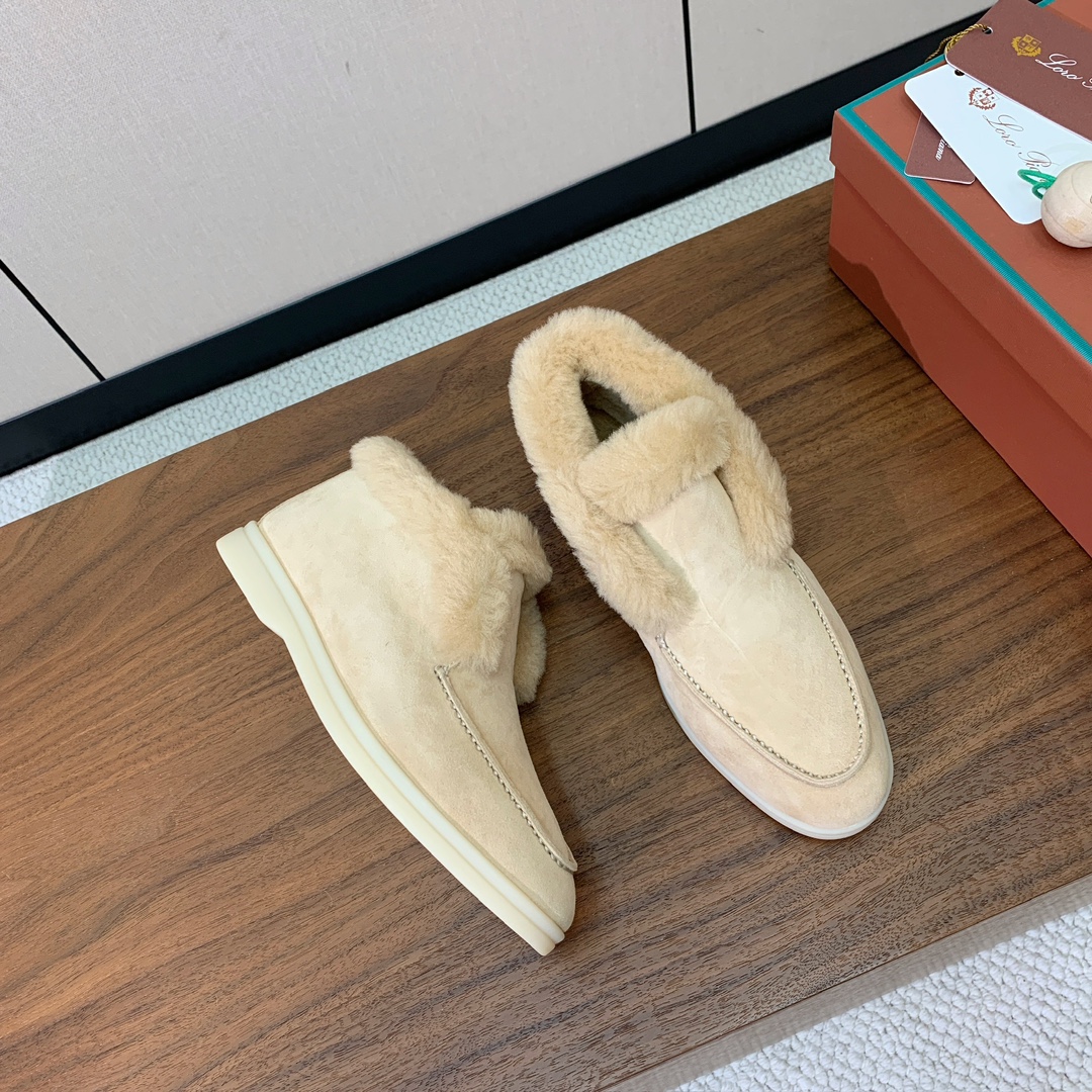 【Loro Piana】高帮毛里乐福鞋。意大利顶级羊绒复古优雅低调奢华。时尚性与皮料实用性同样兼具依然全