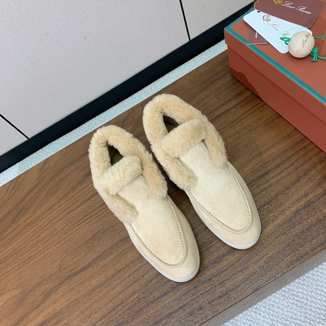【Loro Piana】高帮毛里乐福鞋。意大利顶级羊绒复古优雅低调奢华。时尚性与皮料实用性同样兼具依然全