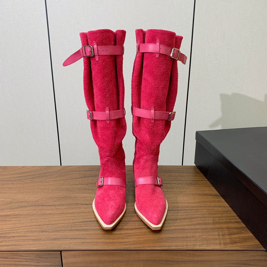 【R13】皮条长靴。简约百搭款。鞋面牛京、爆裂皮。牛皮内里，真皮大底。跟高5.5cm码数：35-42(4