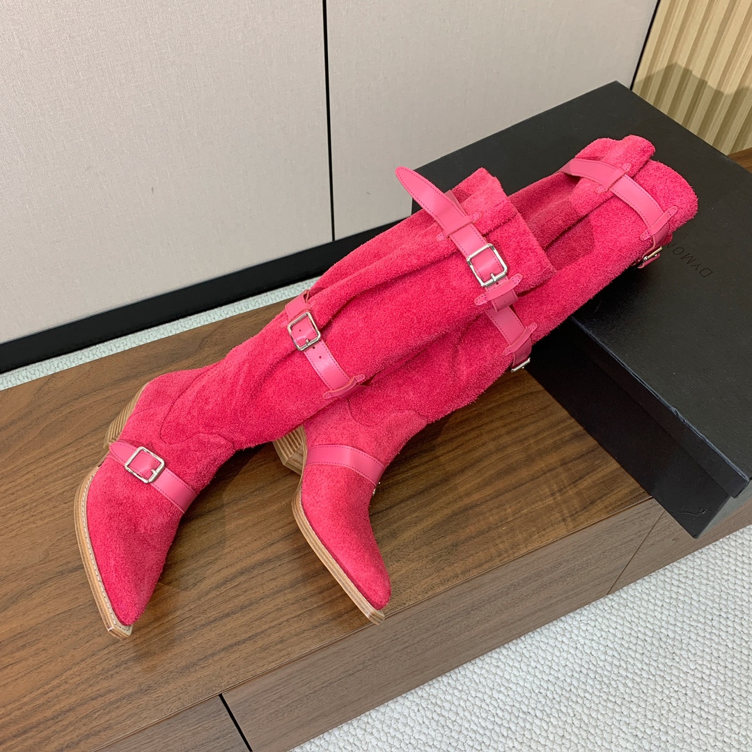 【R13】皮条长靴。简约百搭款。鞋面牛京、爆裂皮。牛皮内里，真皮大底。跟高5.5cm码数：35-42(4