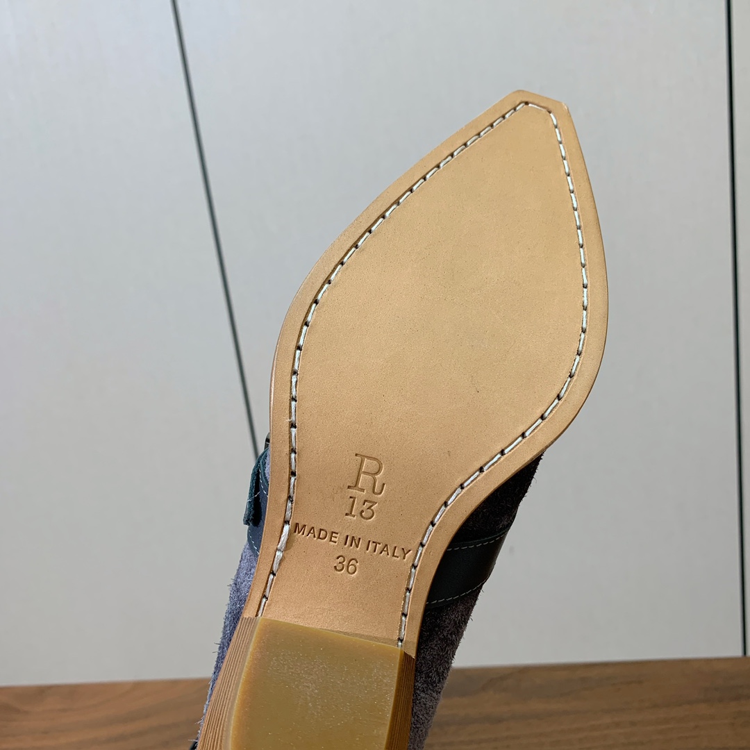 【R13】皮条长靴。简约百搭款。鞋面牛京、爆裂皮。牛皮内里，真皮大底。跟高5.5cm码数：35-42(4