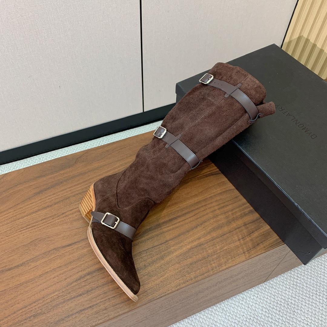 【R13】皮条长靴。简约百搭款。鞋面牛京、爆裂皮。牛皮内里，真皮大底。跟高5.5cm码数：35-42(4