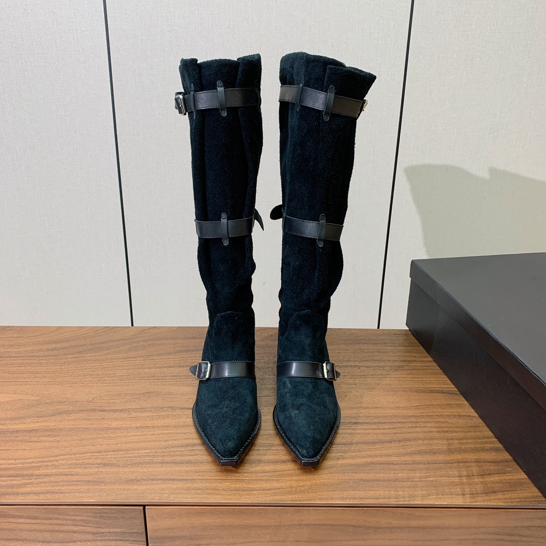 【R13】皮条长靴。简约百搭款。鞋面牛京、爆裂皮。牛皮内里，真皮大底。跟高5.5cm码数：35-42(4