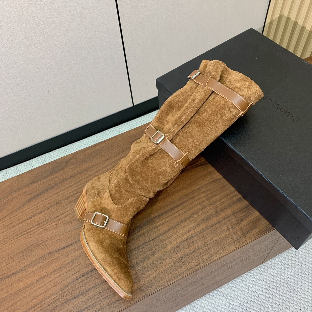 【R13】皮条长靴。简约百搭款。鞋面牛京、爆裂皮。牛皮内里，真皮大底。跟高5.5cm码数：35-42(4