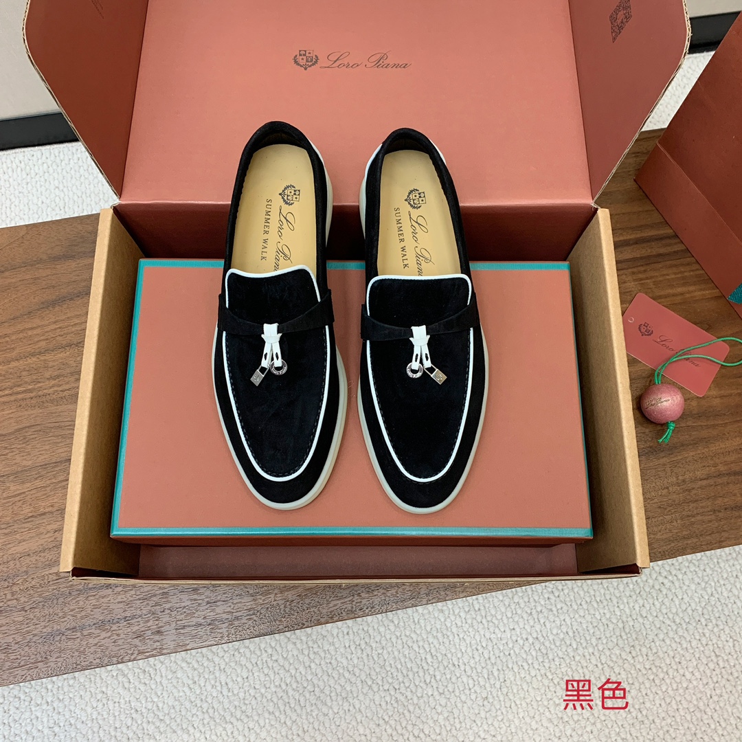 【Loro Piana】顶级版本锁边乐福鞋，原版一比一。品牌低调奢华柔软一贯纯色简约的设计风格。皮质柔软