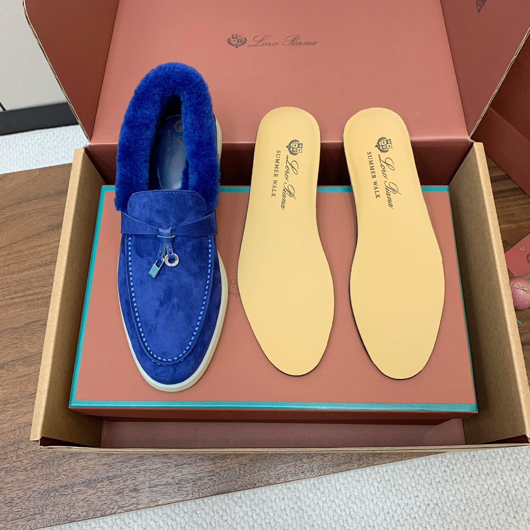【Loro Piana】顶级版本羊毛里乐福鞋，原版一比一。品牌低调奢华柔软一贯纯色简约的设计风格。皮质柔