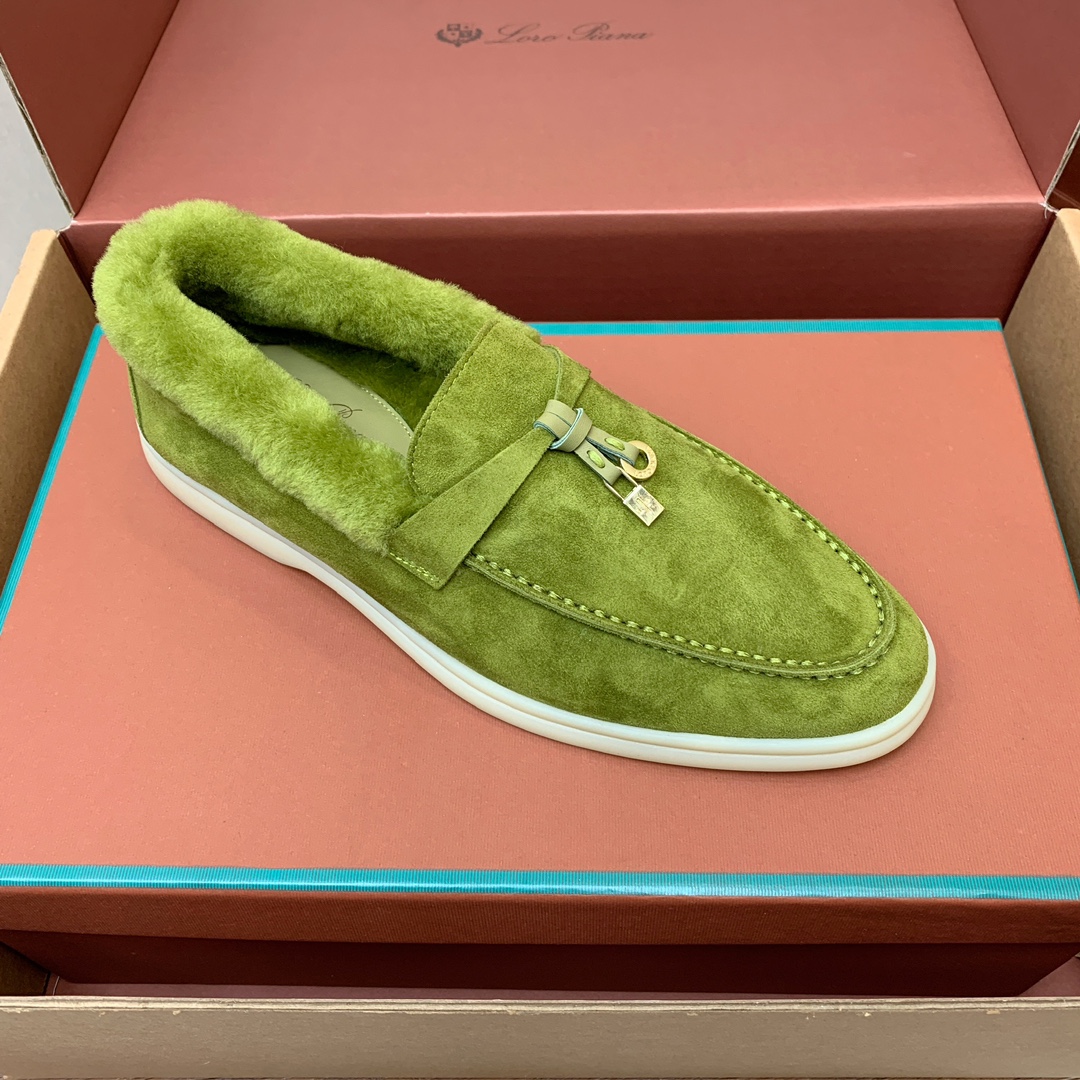 【Loro Piana】顶级版本羊毛里乐福鞋，原版一比一。品牌低调奢华柔软一贯纯色简约的设计风格。皮质柔