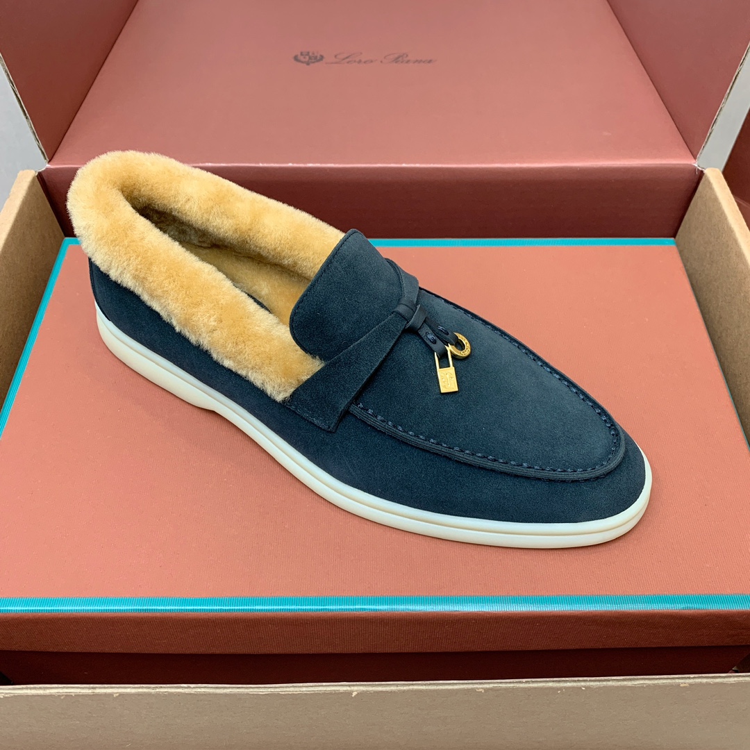 【Loro Piana】顶级版本羊毛里乐福鞋，原版一比一。品牌低调奢华柔软一贯纯色简约的设计风格。皮质柔