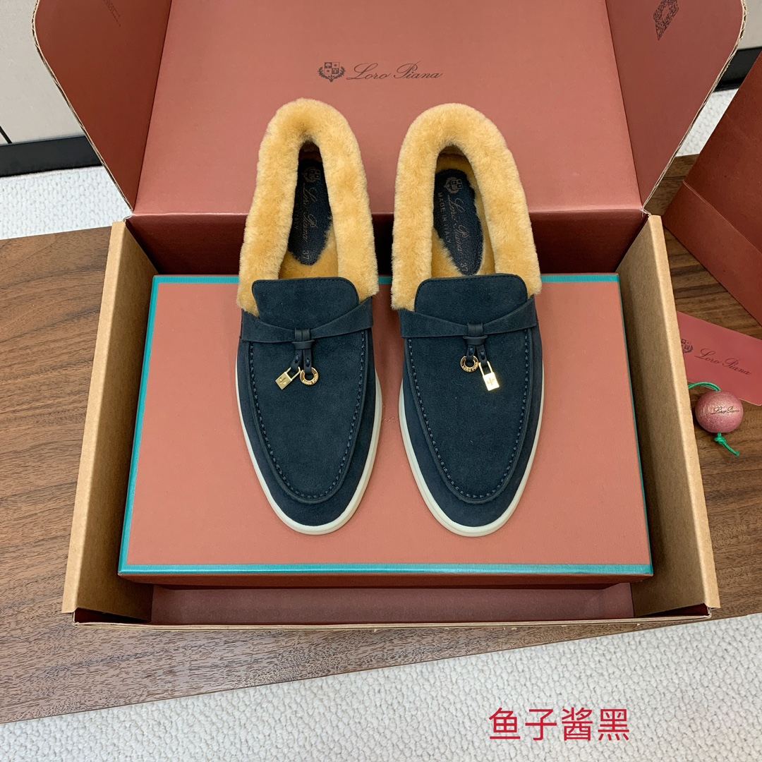 【Loro Piana】顶级版本羊毛里乐福鞋，原版一比一。品牌低调奢华柔软一贯纯色简约的设计风格。皮质柔