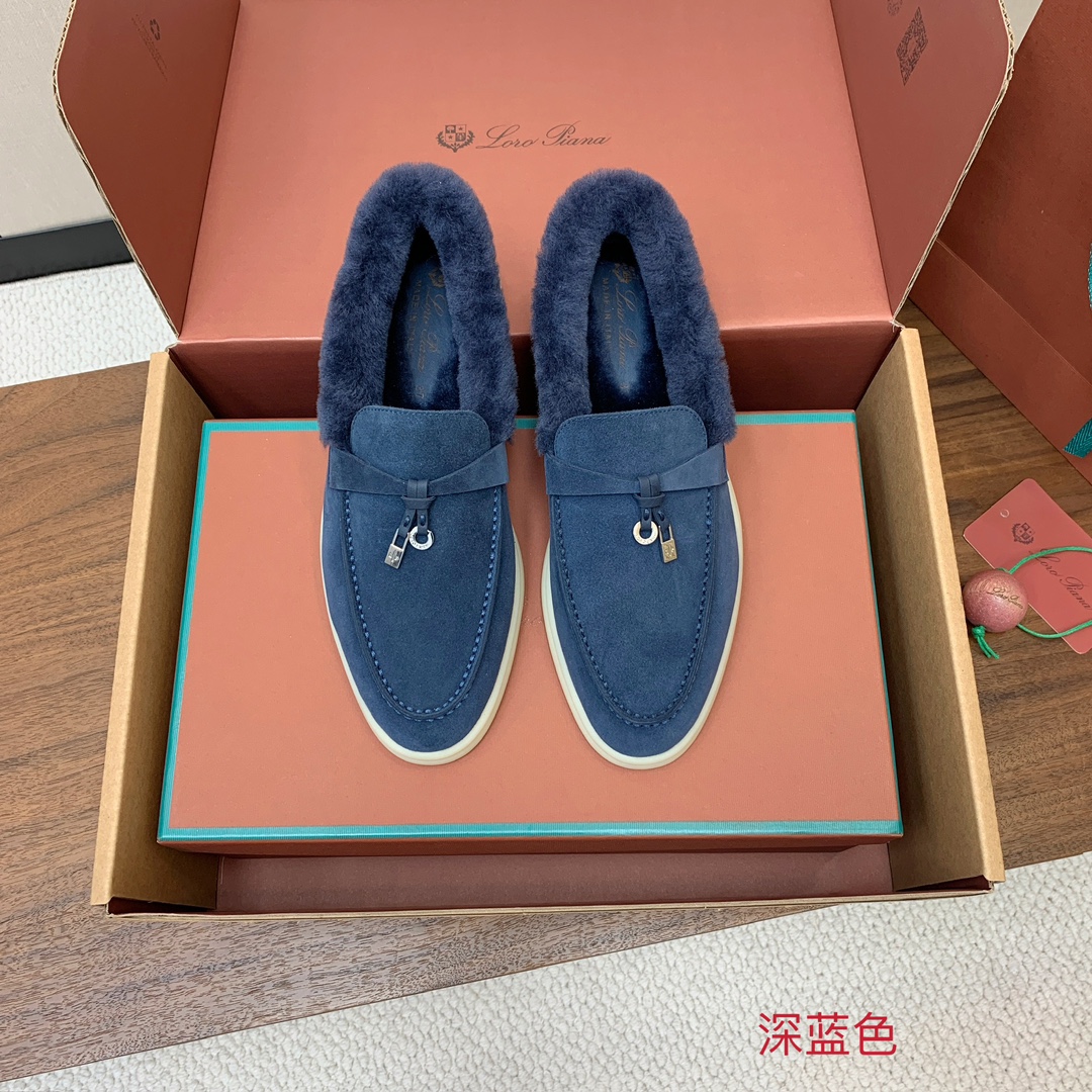 【Loro Piana】顶级版本羊毛里乐福鞋，原版一比一。品牌低调奢华柔软一贯纯色简约的设计风格。皮质柔