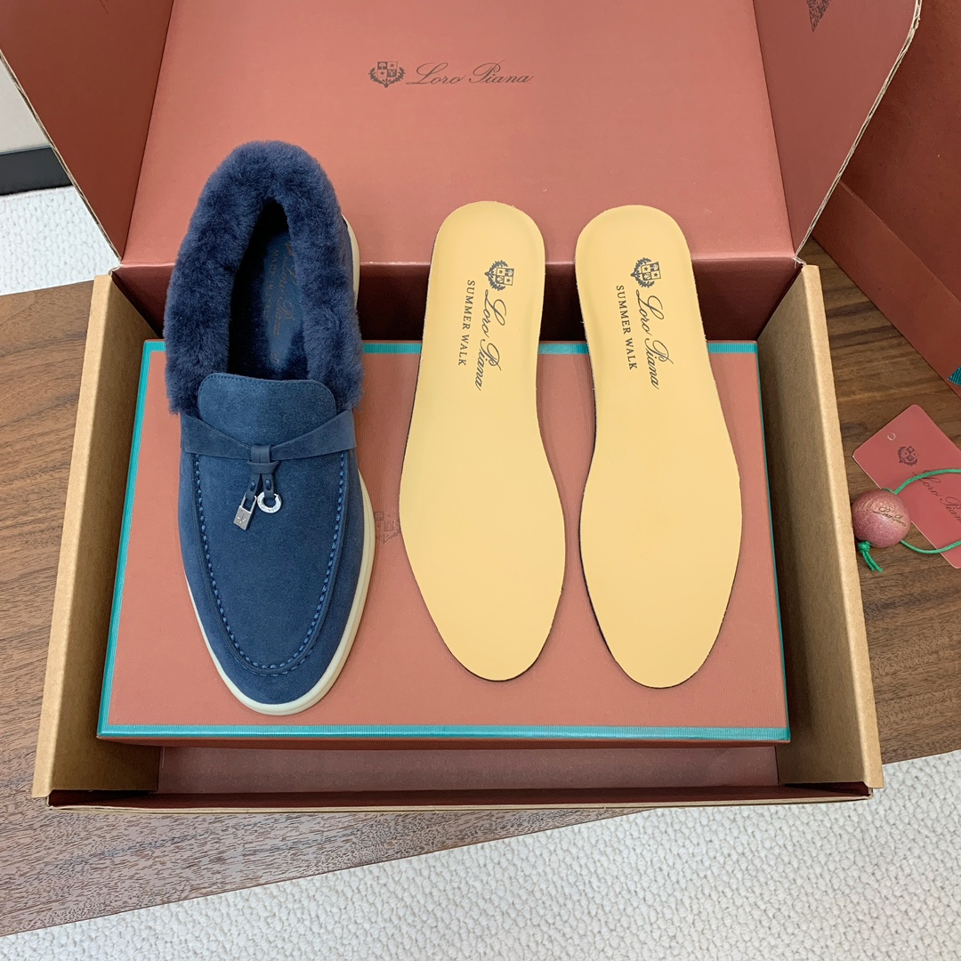 【Loro Piana】顶级版本羊毛里乐福鞋，原版一比一。品牌低调奢华柔软一贯纯色简约的设计风格。皮质柔