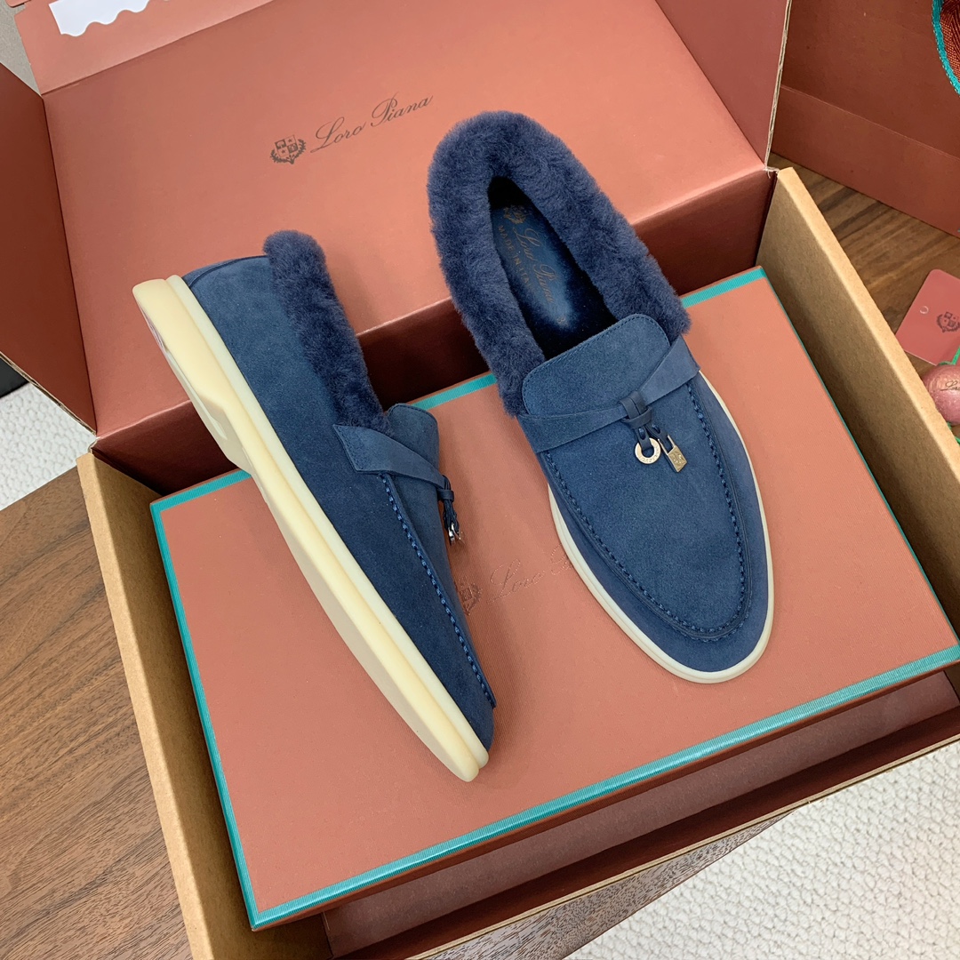 【Loro Piana】顶级版本羊毛里乐福鞋，原版一比一。品牌低调奢华柔软一贯纯色简约的设计风格。皮质柔