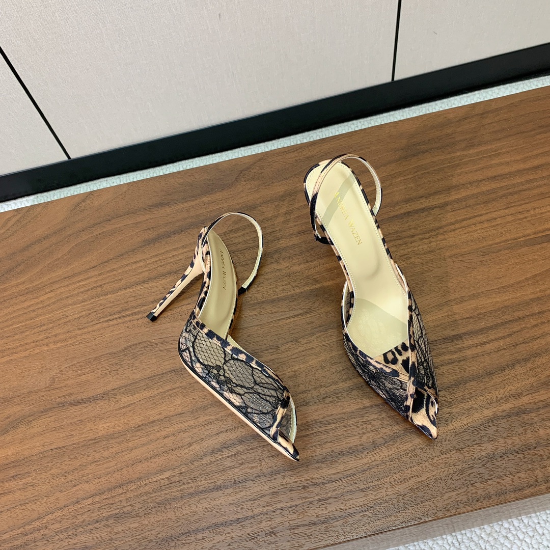 【Anderea Wazen】蕾丝凉鞋。纯手工蕾丝折叠工艺，非常的美，上脚无敌了。鞋面进口真丝+蕾丝。羊