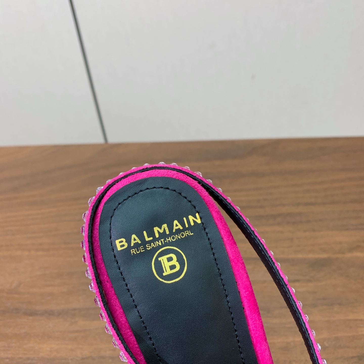 【Bal*ain】高跟钻链半拖。无敌气场、无敌好看。原版定制进口羊京，牛皮垫脚。意大利进口真皮大底，跟高9.5cm 码数