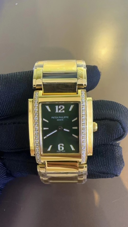 Patek Philippe Twenty-4 Gold-Tone Diamond Ladies Watch with Green Dial 1 Patek Philippe Twenty-4 Gold-Tone Diamond Ladies Watch with Green Dial
