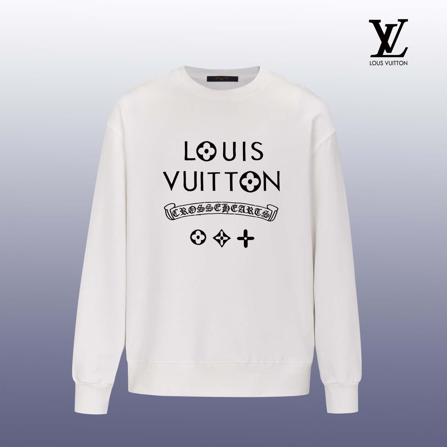 Louis Vuitton Cotton Fleece Sweatshirt OS Fit Designer Print Pullover