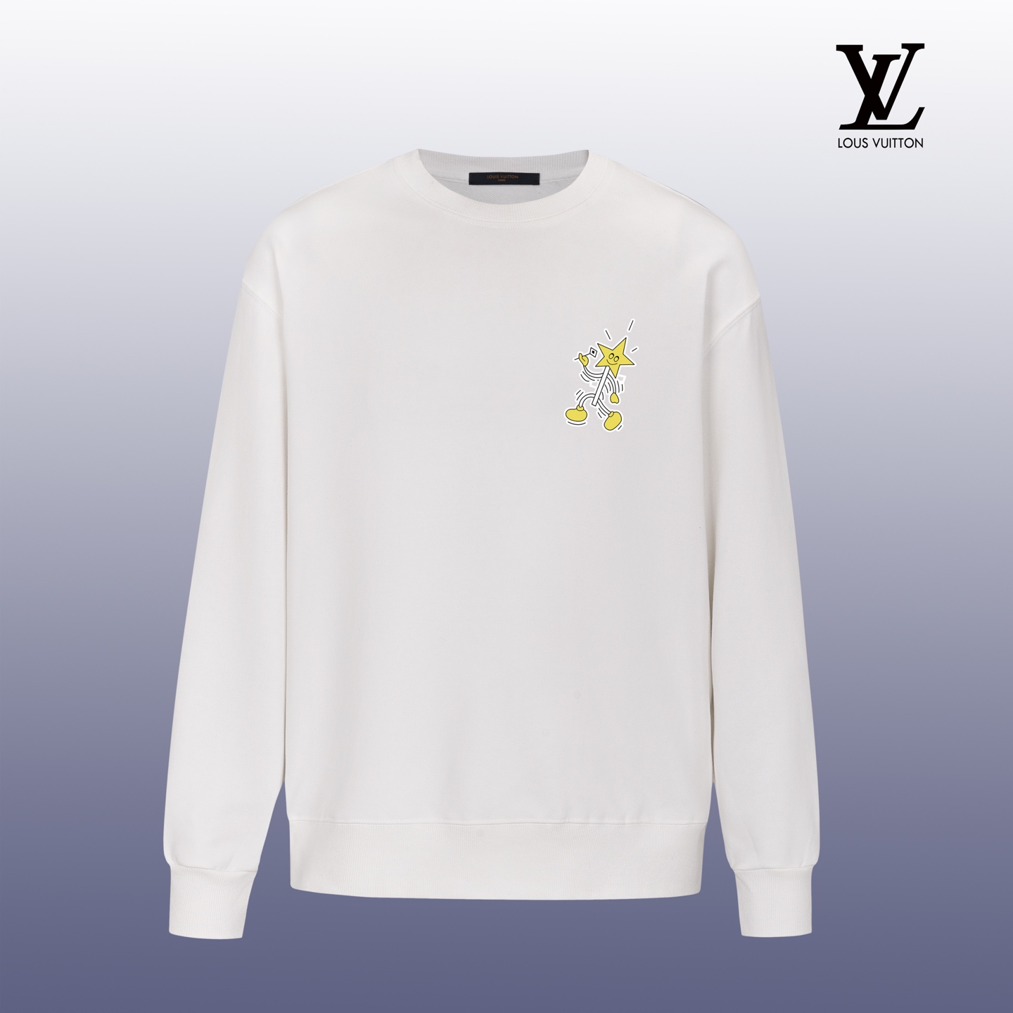 Louis Vuitton Printed Crewneck Sweatshirt, Cotton, OS Fit