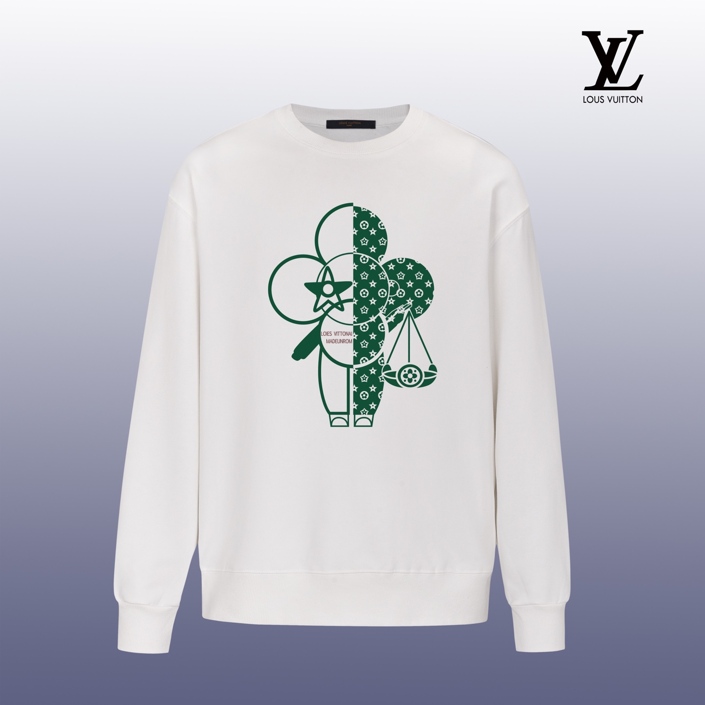 Louis Vuitton Printed Crewneck Sweatshirt, Stylish & Versatile