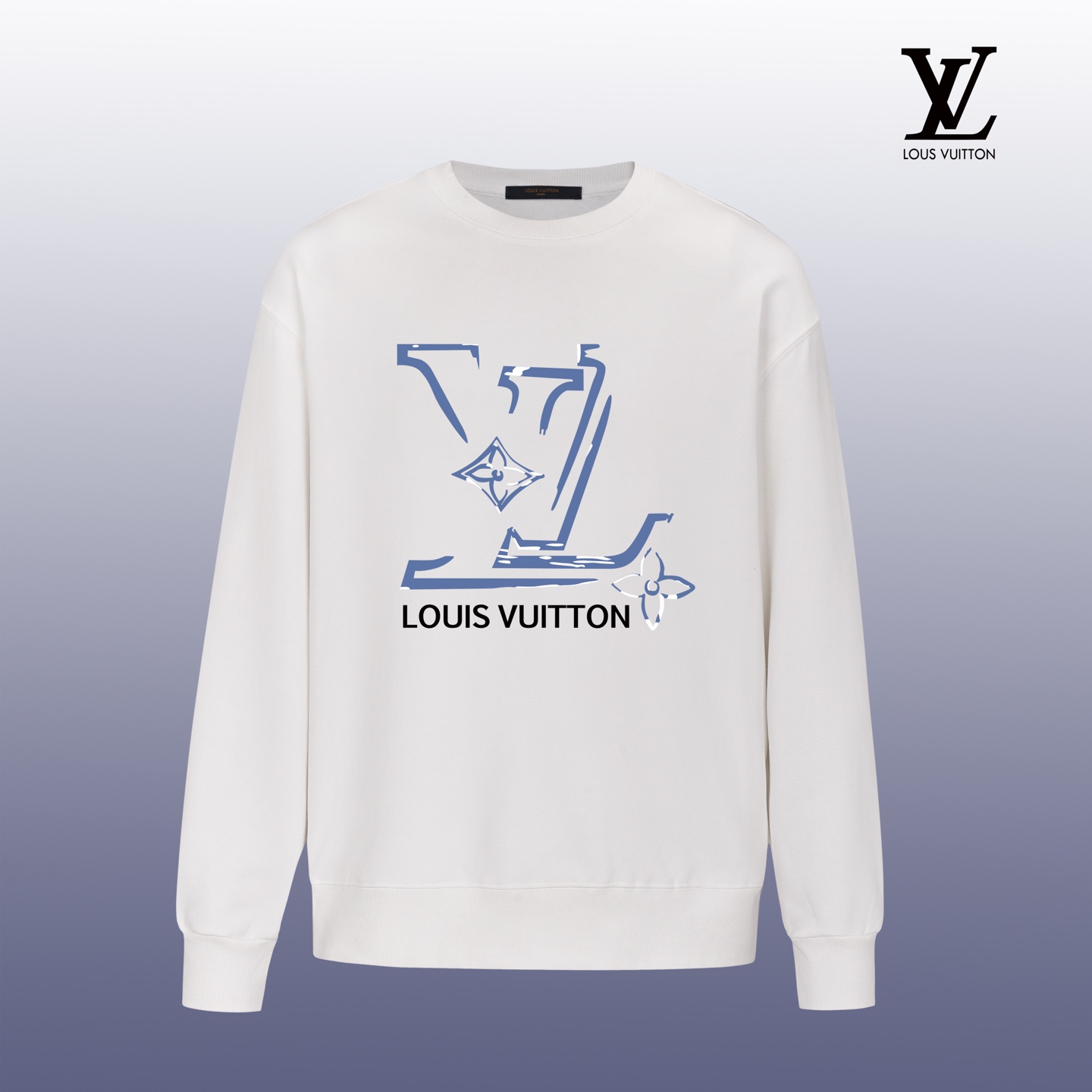 Louis Vuitton Printed Crewneck Sweatshirt, 100% Cotton, Unisex