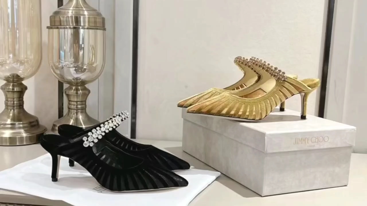 Jimmychoo Velvet Series 6.5 8.5 Tacones, ¡video real!
