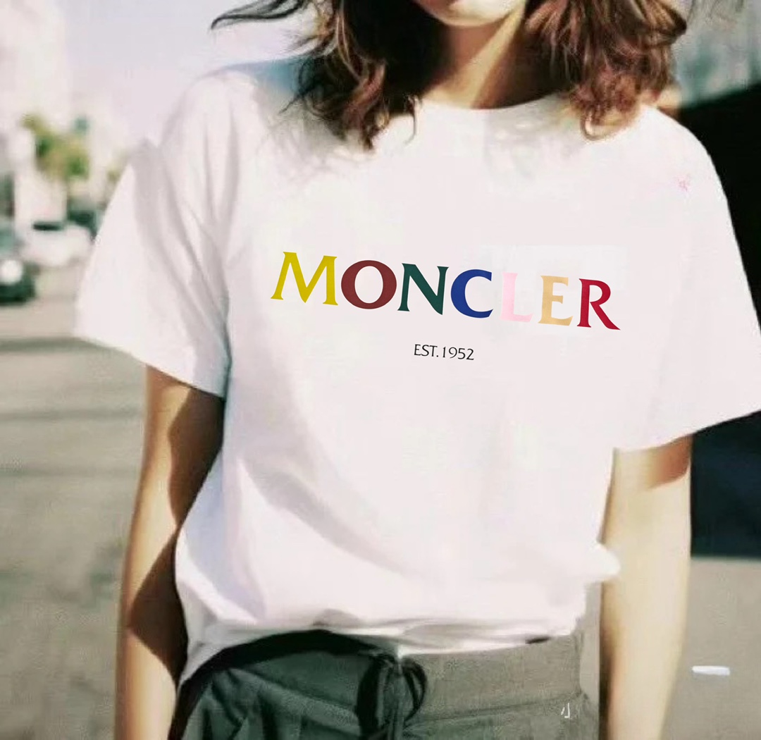 몽클레어 컬러 로고 여성 반팔 티셔츠 52278 이미지 3