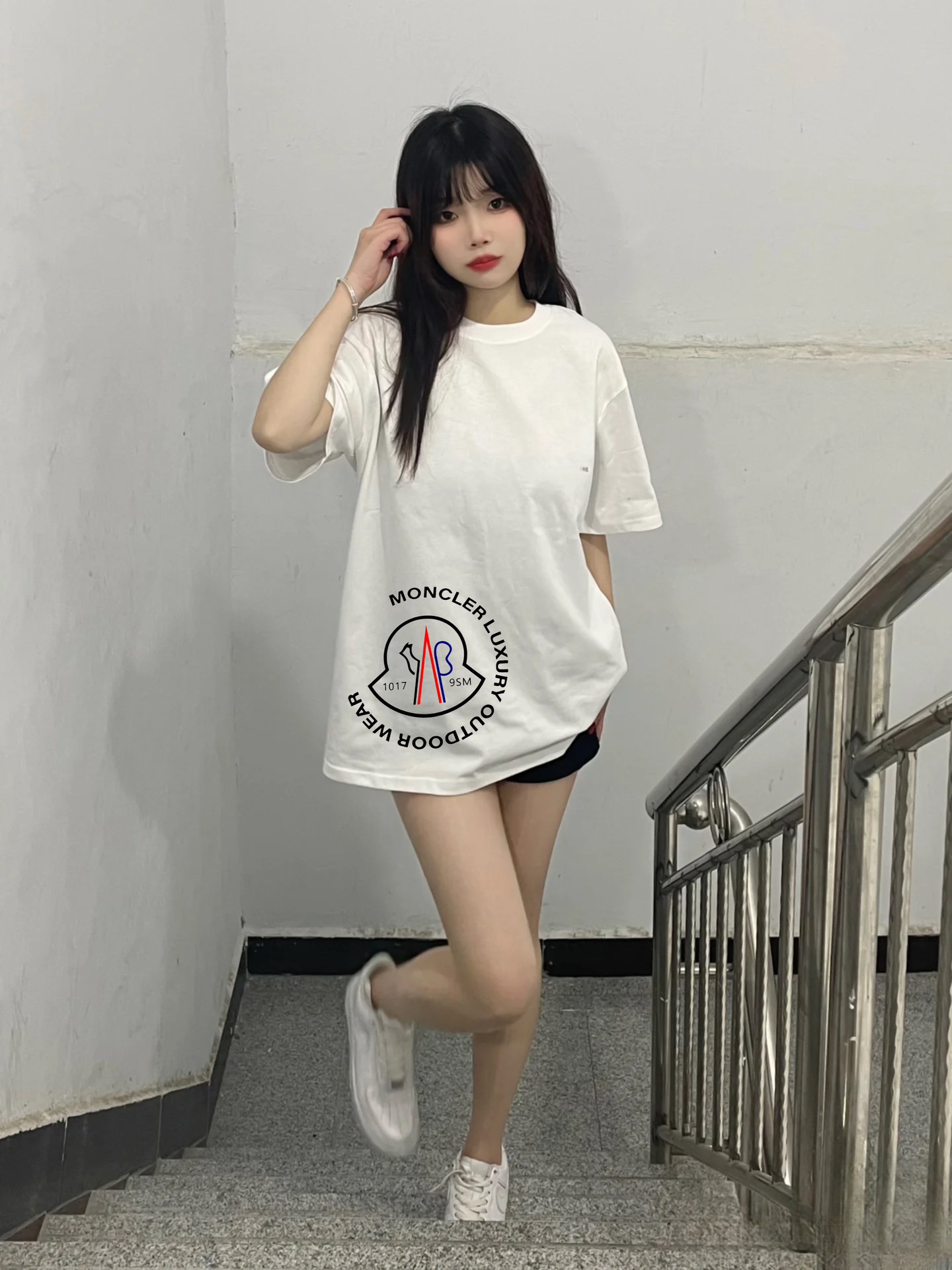몽클레어 여성 로고 반팔 티셔츠 52272 이미지 5