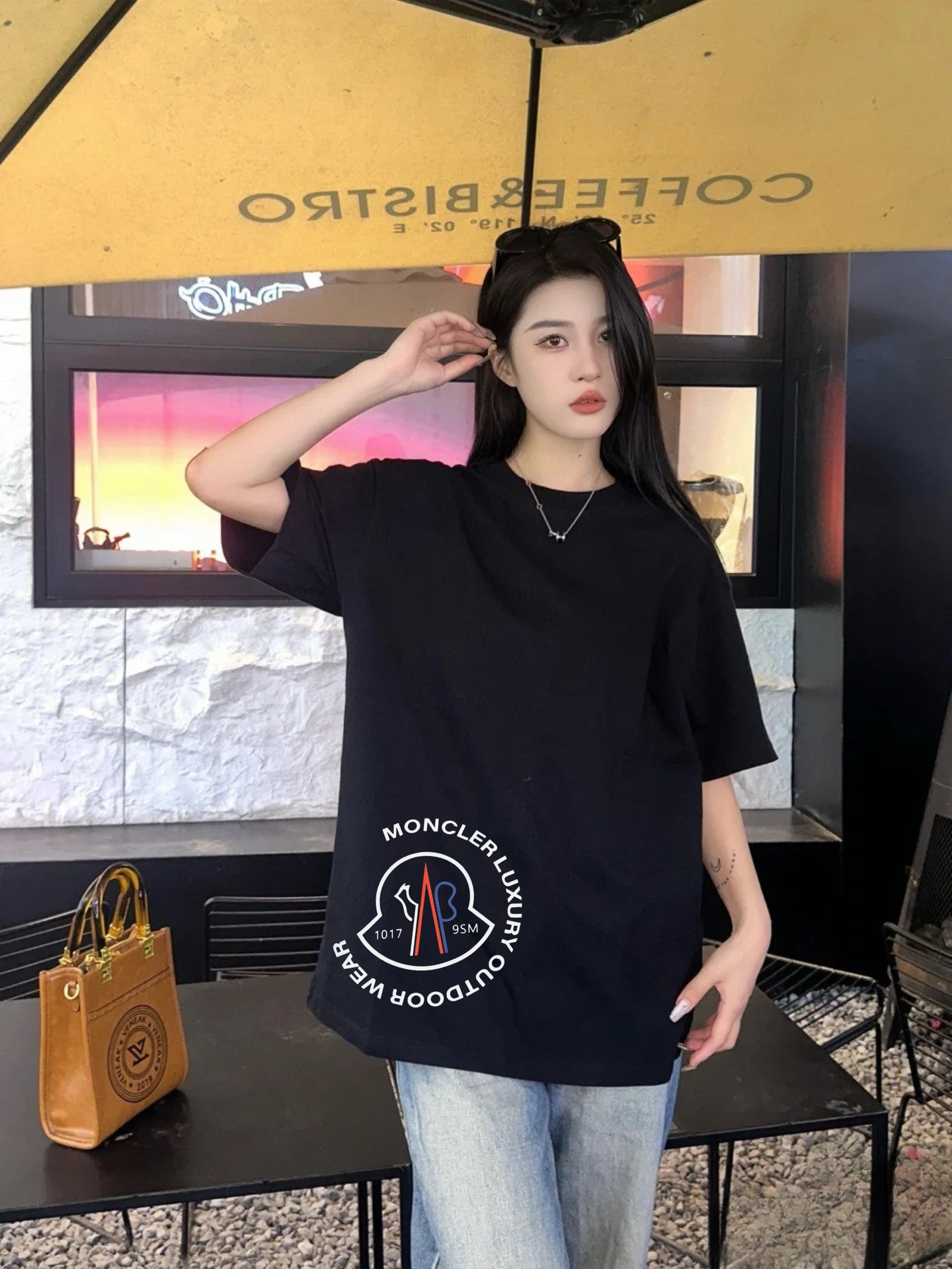 몽클레어 여성 로고 반팔 티셔츠 52272 이미지 2