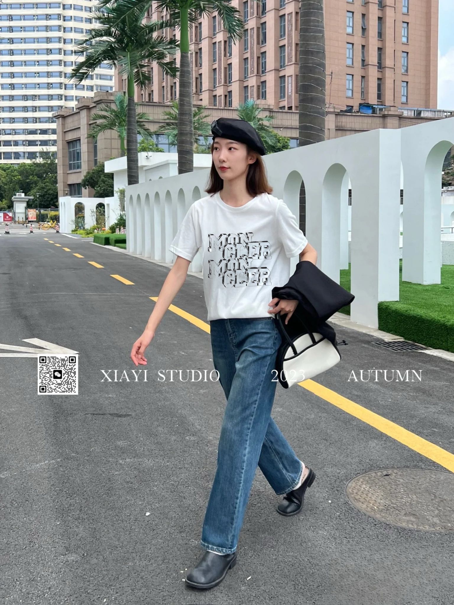 몽클레어 여성 3D 프린트 반팔 셔츠 52269 이미지 5