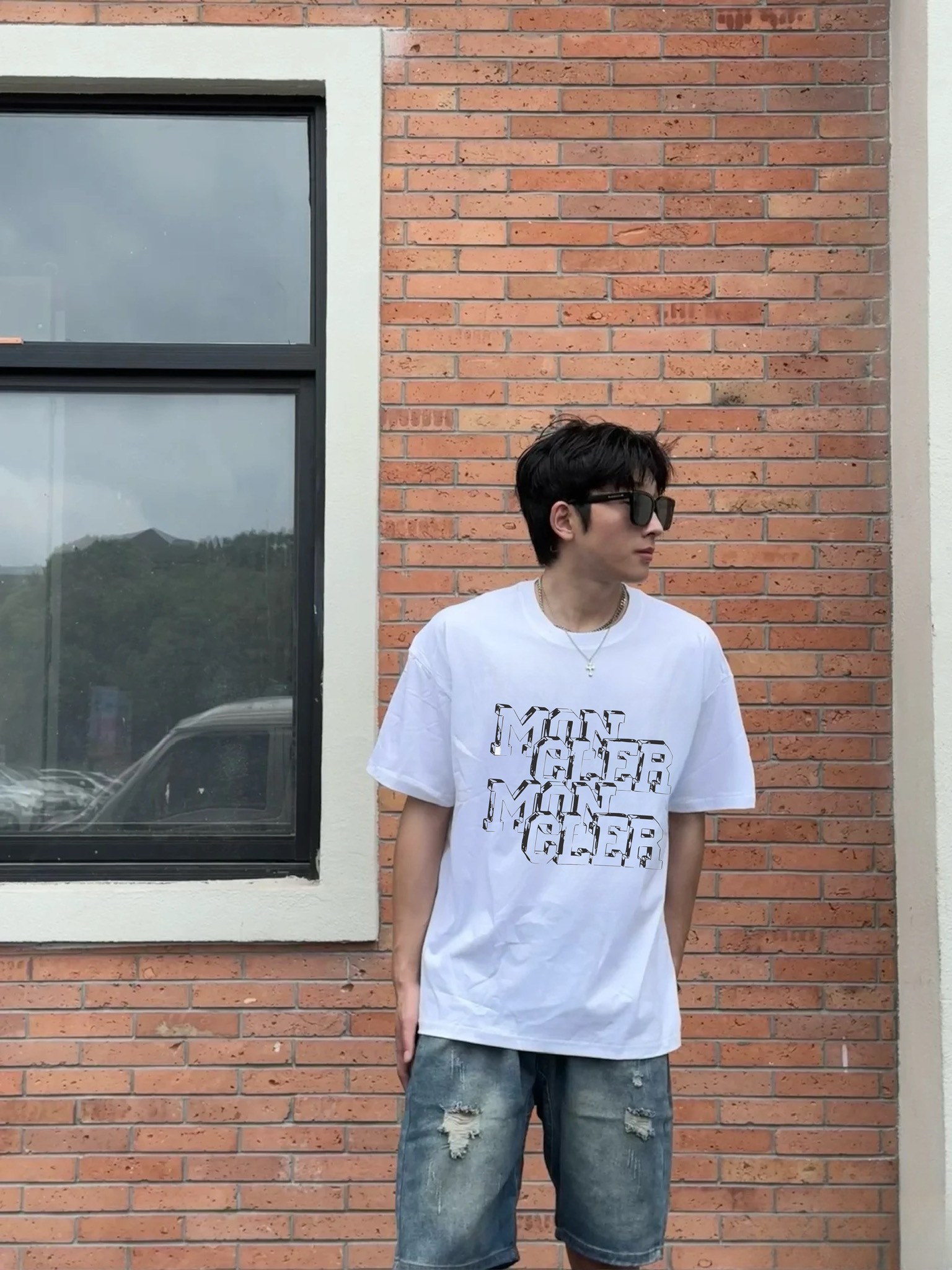 몽클레어 여성 3D 프린트 반팔 셔츠 52269 이미지 7