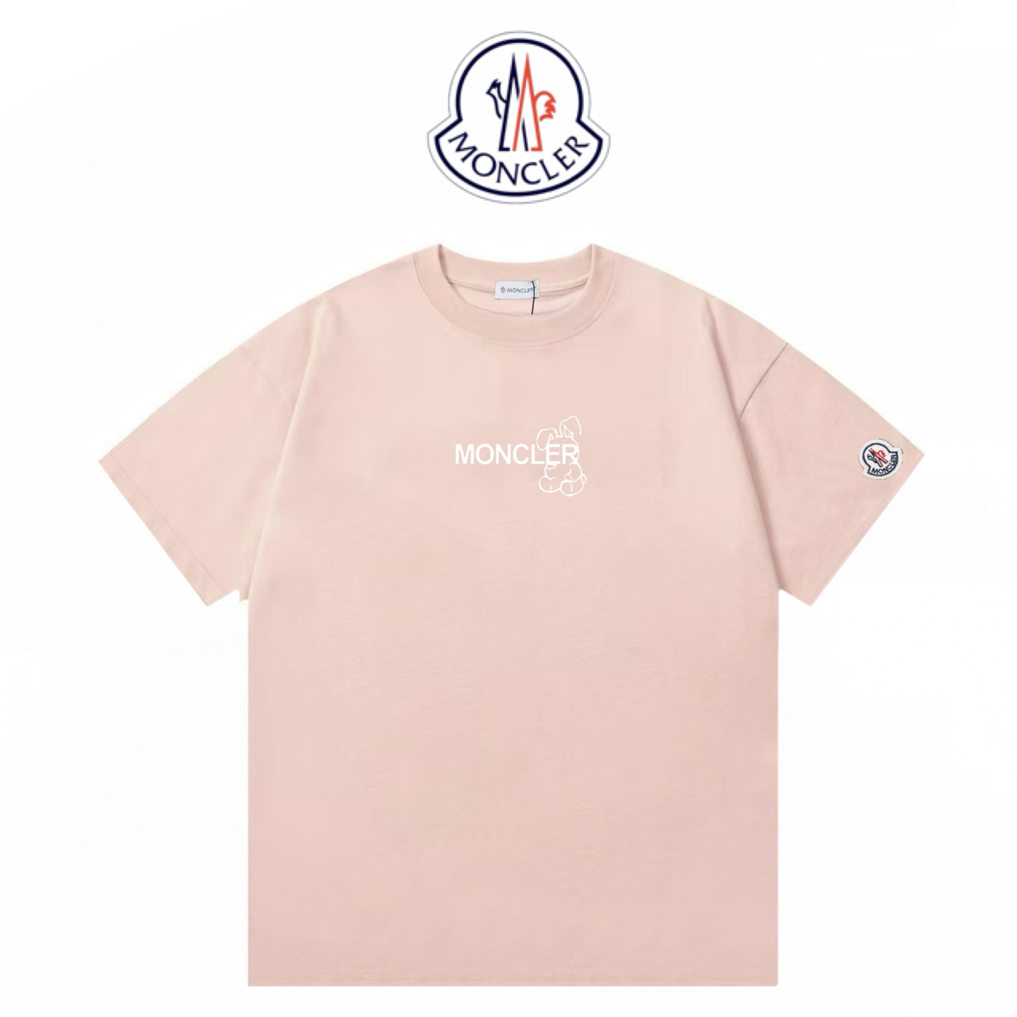 NO:155486,MONCLER New printed short sleeves 280g short sleeves Pink XS-L, christian louboutin, Moncler, T-shirt, alexander wang19860909MONCLER盟可睐藤原浩 新款印花短袖 280克短袖 粉色 XS-L,,christian louboutin,Moncler,T-shirt,alexander wang,Men's clothing