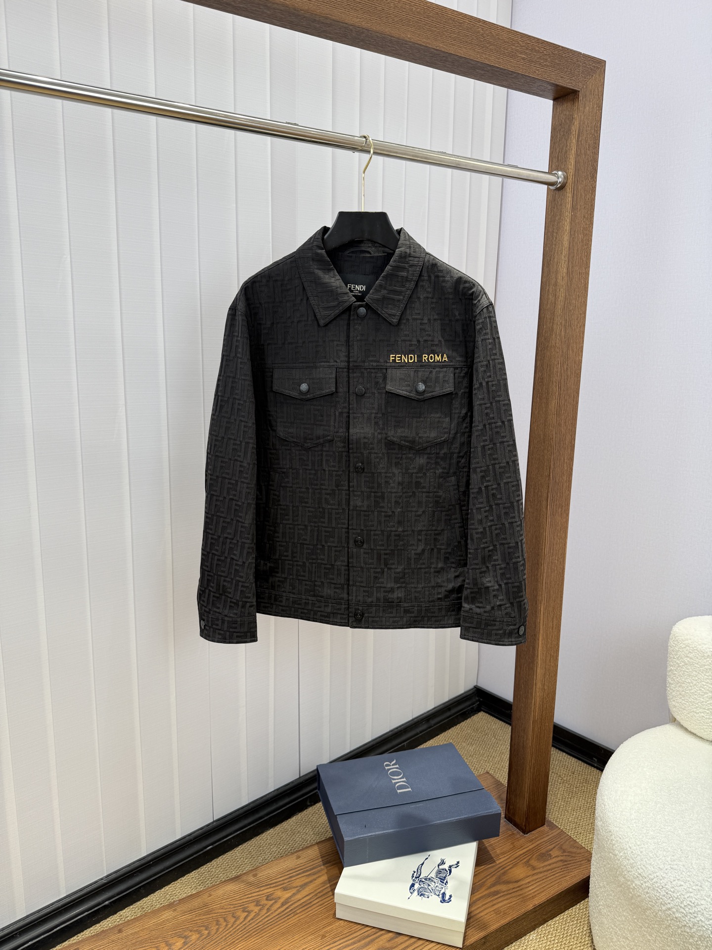 Fendi Black Pocket Button Jacket