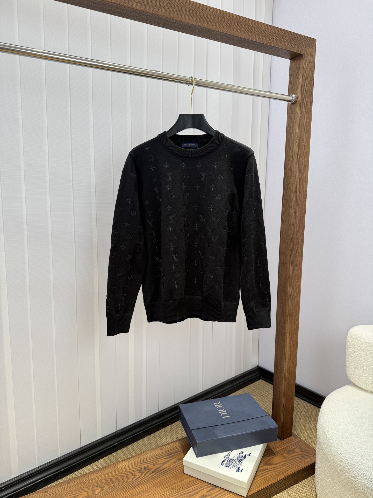 Louis Vuitton Black Tonal Monogram Sweater