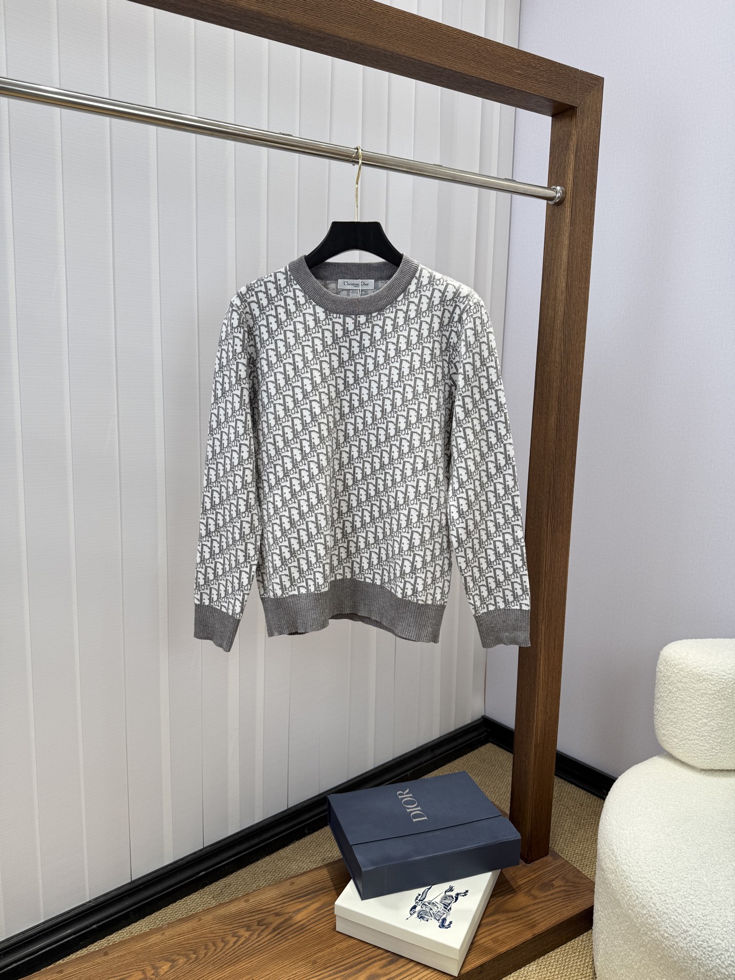 Dior Gray Monogram Crewneck Sweater