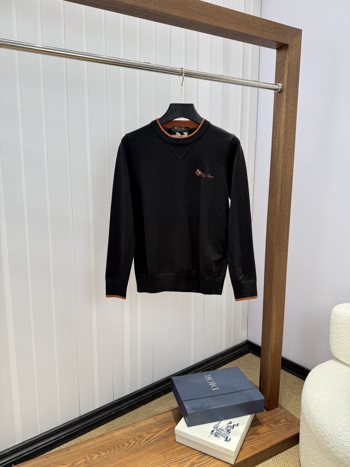 Loro Piana Black Contrast Trim Sweater
