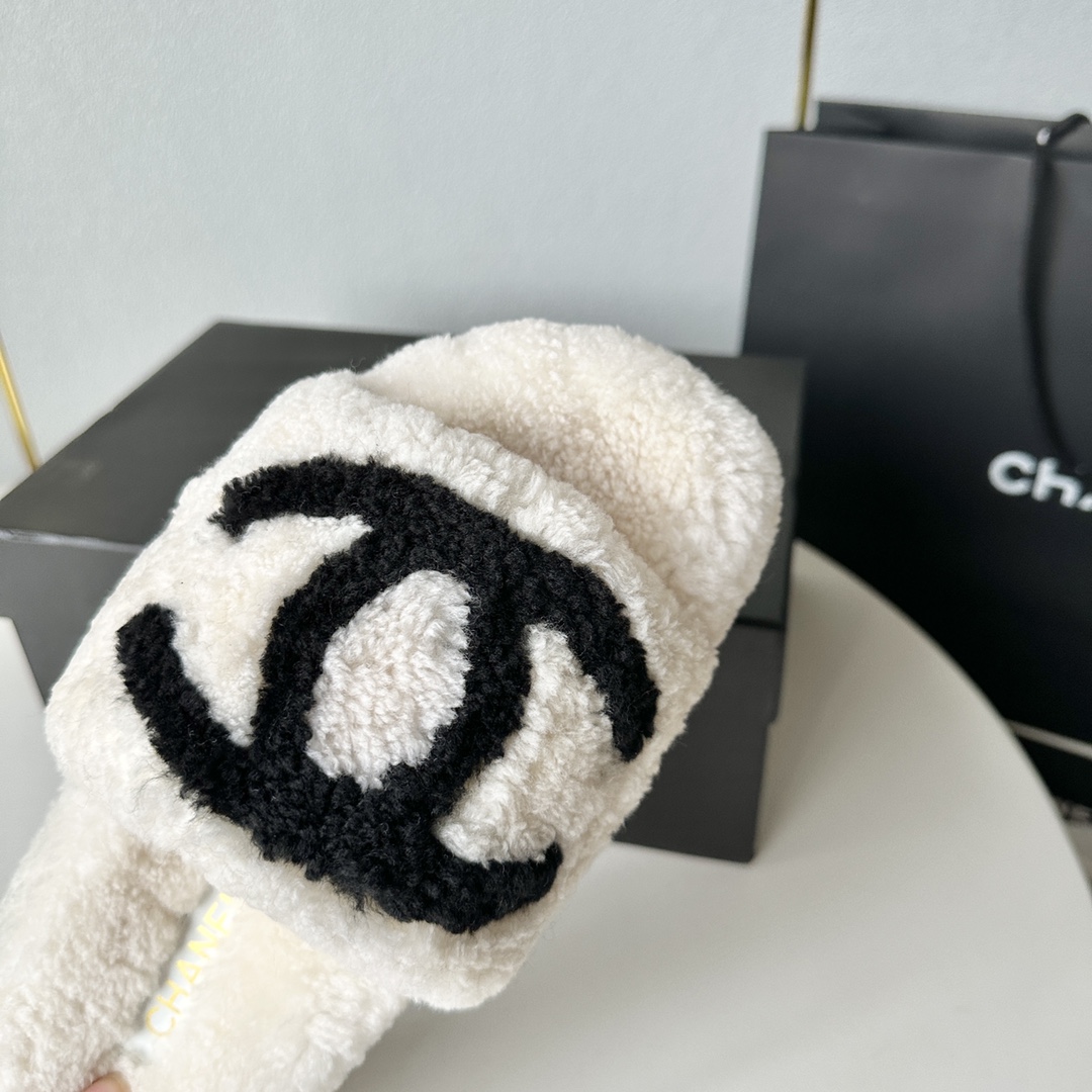 Chanel小香家双c羊毛拖鞋正码:35-41
