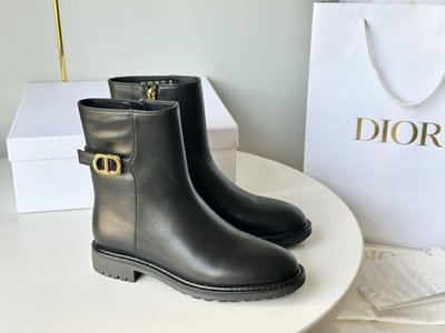 Dior Short Boots Gold Hardware Calfskin Cowhide Rubber Sheepskin Fall/Winter Collection